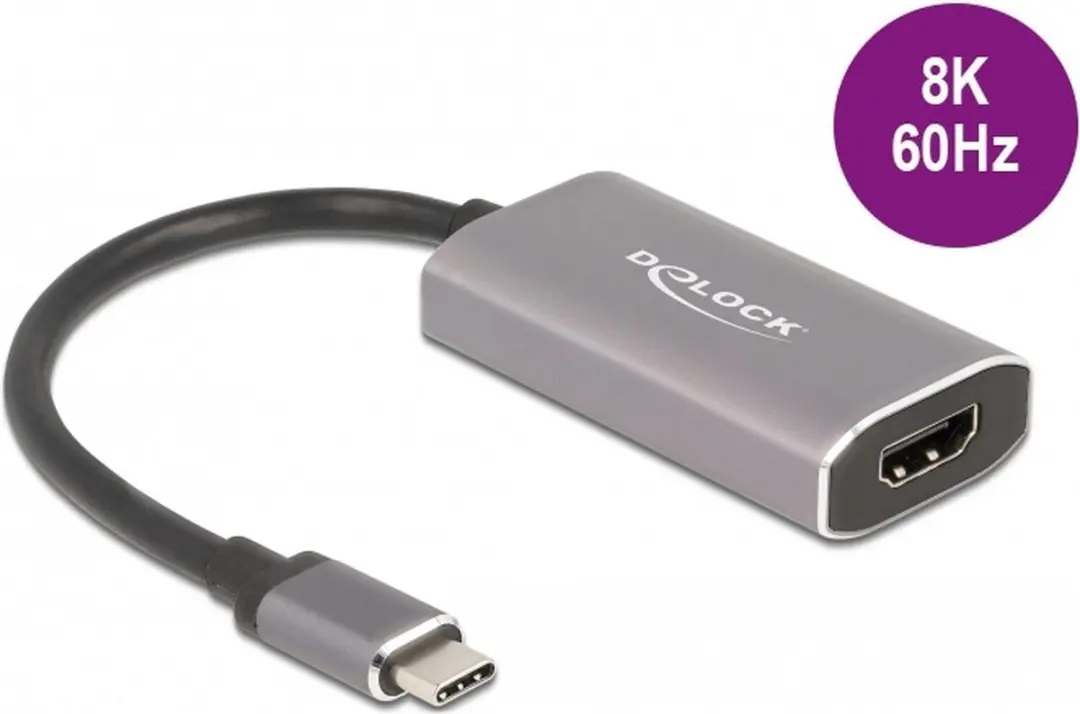 Delock USB-C naar HDMI Adapter 8K HDR - Grijs