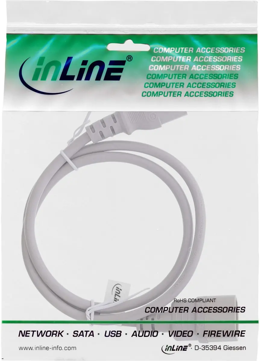 InLine C13-C14 Stroomkabel 3x0,75mm² - 1,8m - Grijs