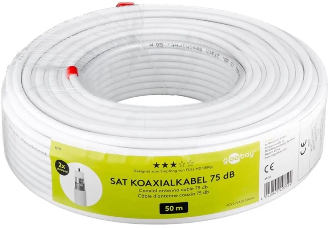 Goobay 75 dB SAT Coaxkabel Double Shielded