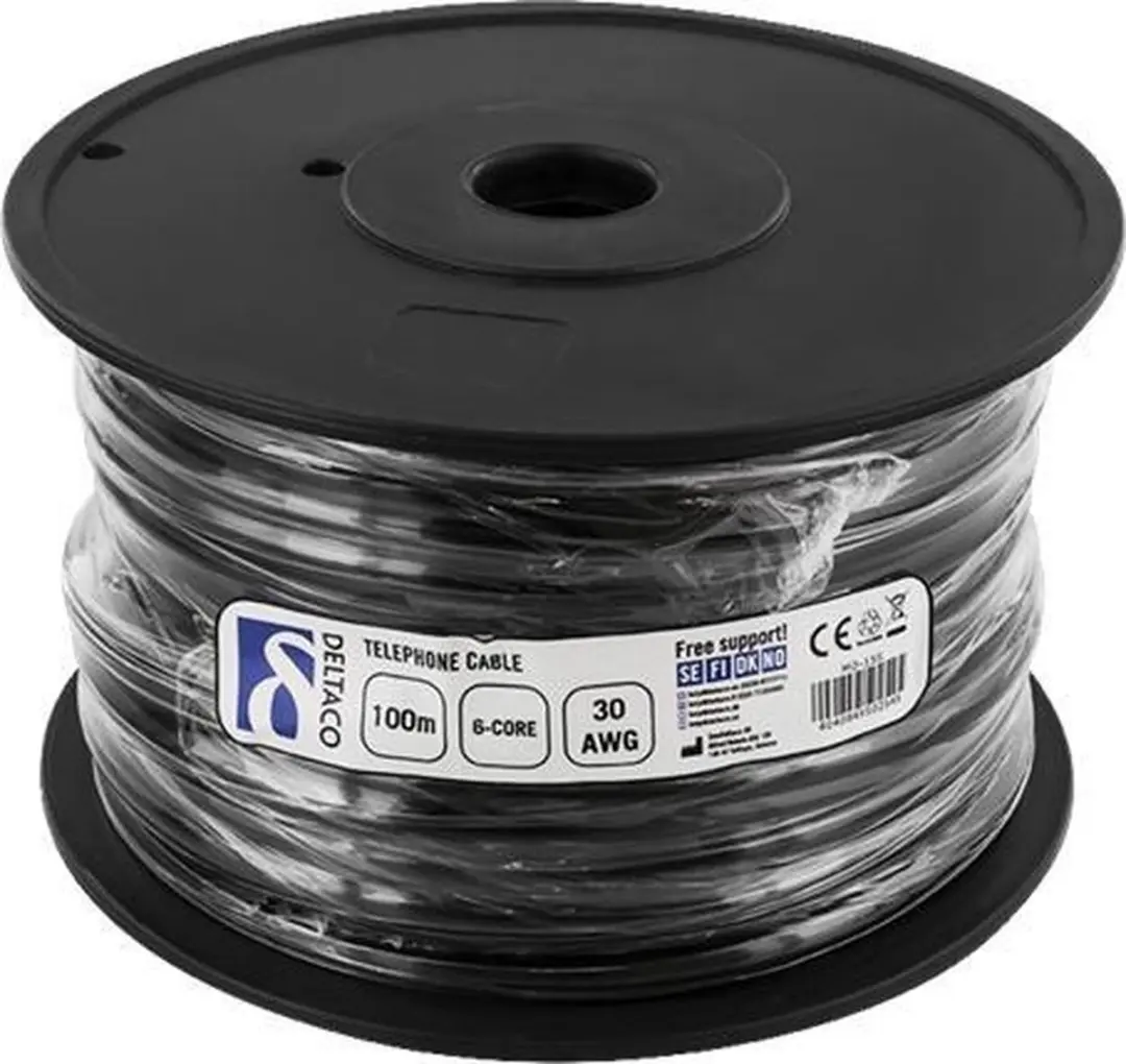 Goobay Telefoonkabel 6-aderig CU AWG30 - 100m