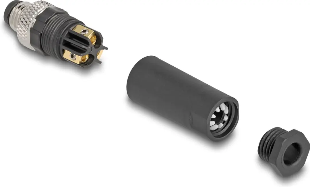 Delock M8 Connector A-coded 3-pin Male - Zwart