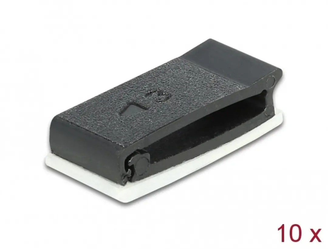 Delock Kabelhouder met vergrendelclip - 10 Stuks - Zwart