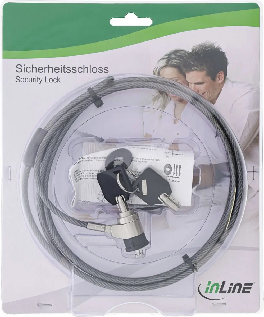 InLine Notebook Veiligheidsslot 4,4mm x 2m - met sleutel