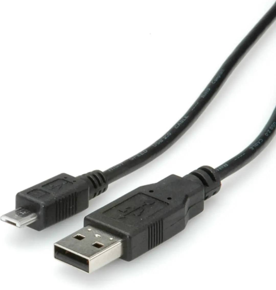 Roline USB A naar Micro USB B Kabel - 0,8m - Zwart - afbeelding 6 van 6