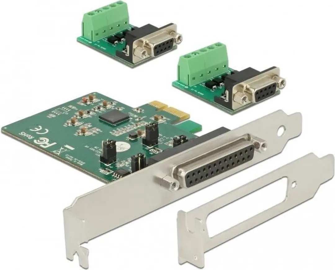Delock PCIe Kaart 2x RS-422/485 - Zwart