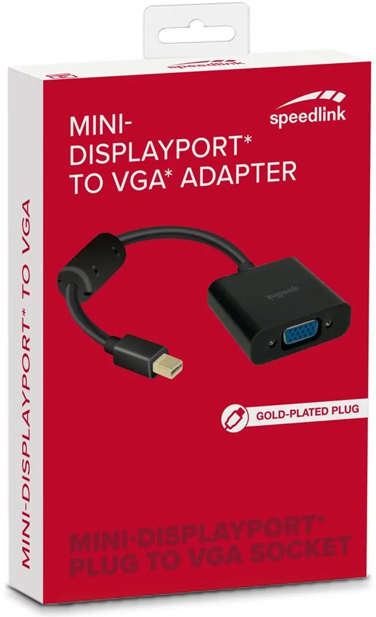 Speedlink SL-170011-BK Mini DisplayPort naar VGA Adapter - Zwart