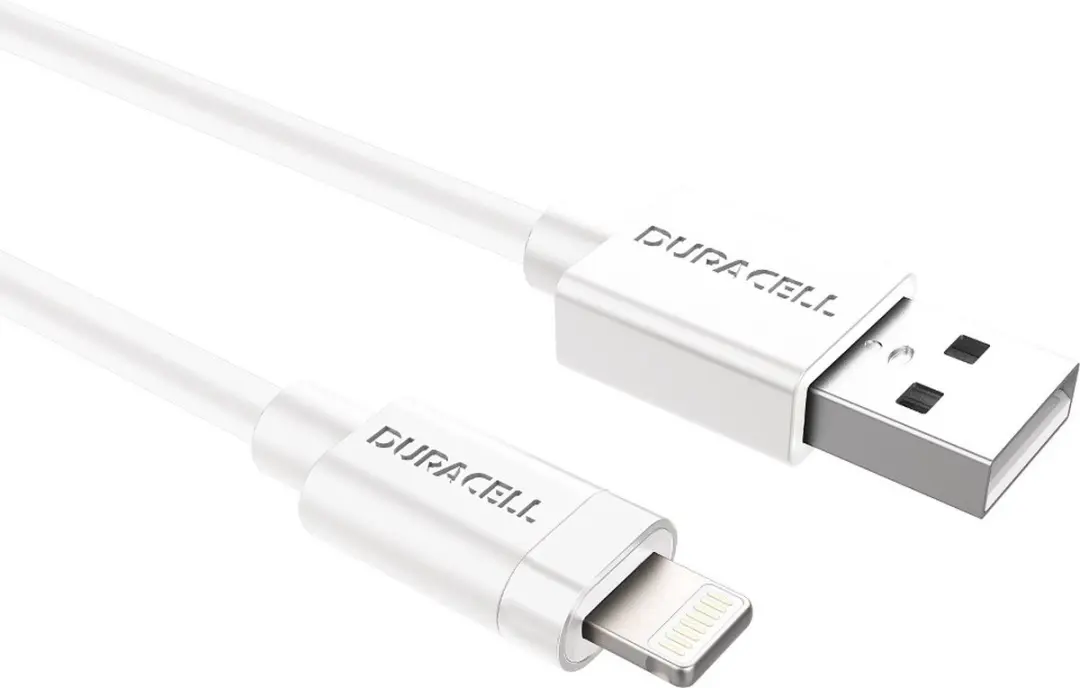 Duracell USB 2.0 A Male naar Apple Lightning 1m - Wit
