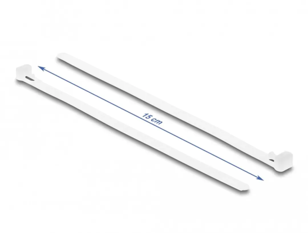Delock Herbruikbare Kabelbinders 150x7.2mm - 100 Stuks - Wit