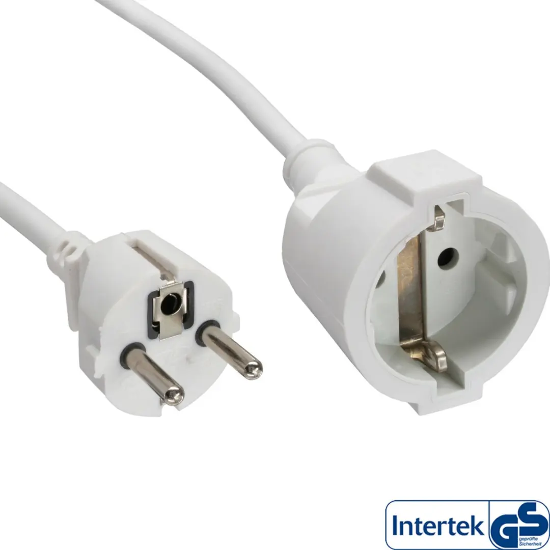 InLine CEE 7/7 7/3 Stroom Verlengkabel 3x1,5mm² - 1,5m - Wit