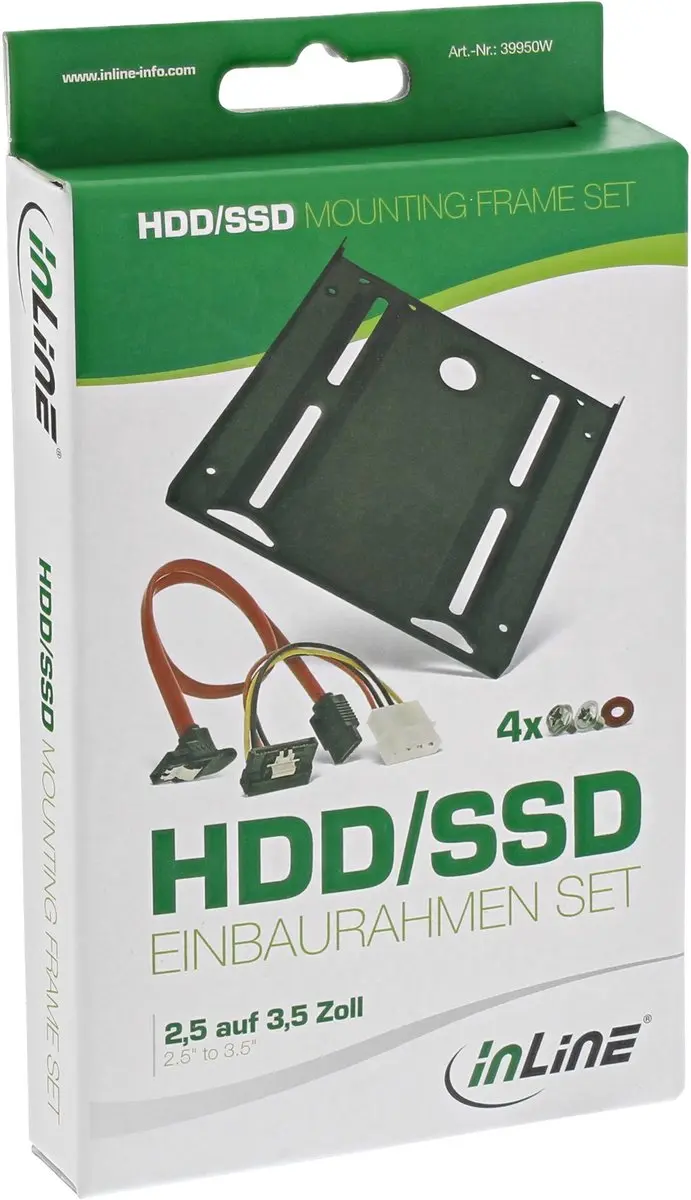 InLine HDD/SSD Montageframe Set 39950W - 2,5" tot 3,5"