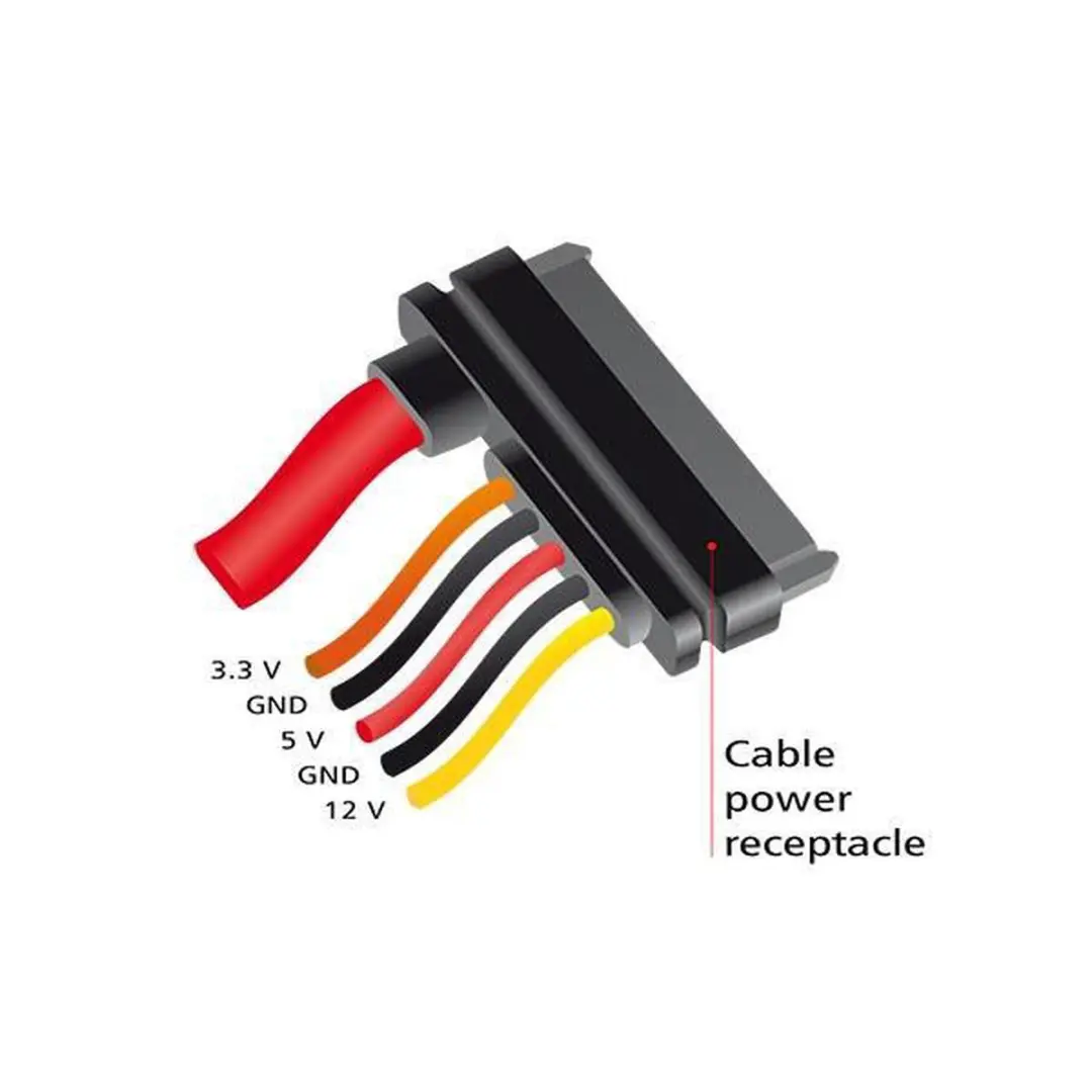 Delock SATA Haaks Data & Voedingskabel 6Gbit/s 0,3m