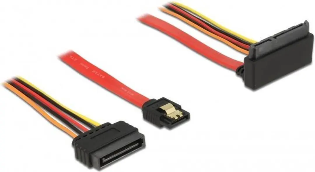 Delock SATA Haaks Data & Voedingskabel 6Gbit/s 0,3m
