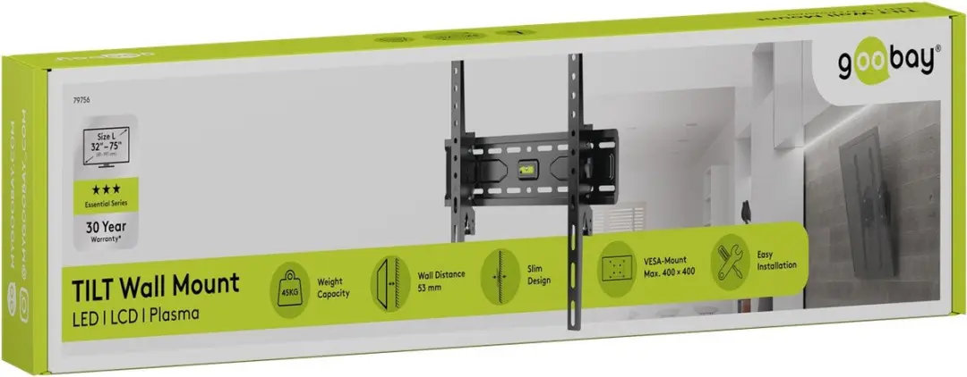 Goobay TV-muurbeugel 79760 - 100 inch - Kantelbaar - Zwart