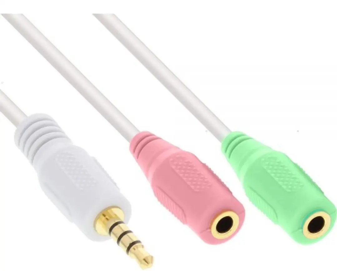 InLine 3,5mm 4-polig Adapter - 2x Headset - 1m - Wit
