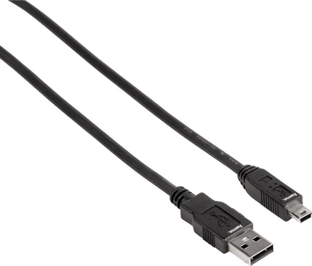 Hama Mini USB 2.0 Kabel B5 Pin 1,8m - Zwart