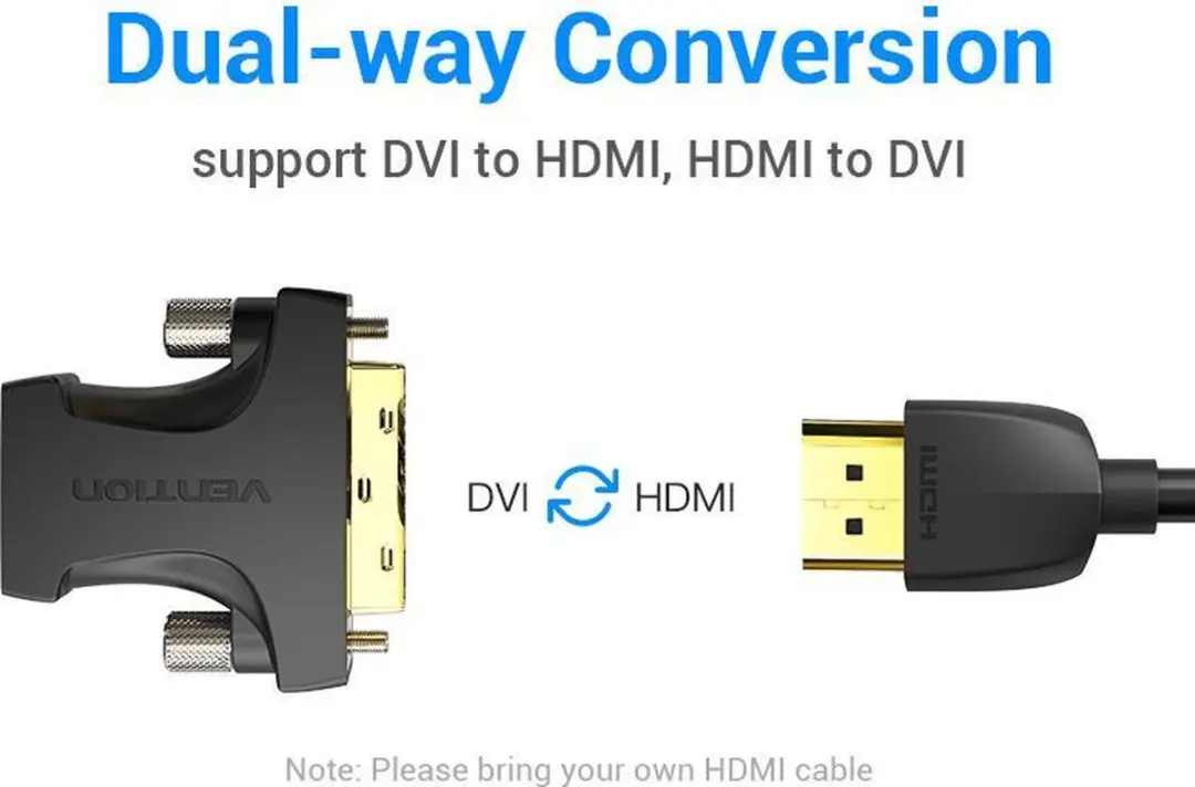 Vention HDMI naar DVI Adapter - Bi-directioneel - 1080P - Zwart