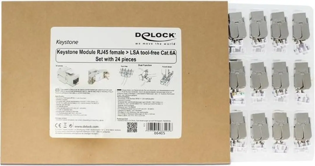 Delock STP CAT6a Keystone Module RJ45 - 24 Stuks