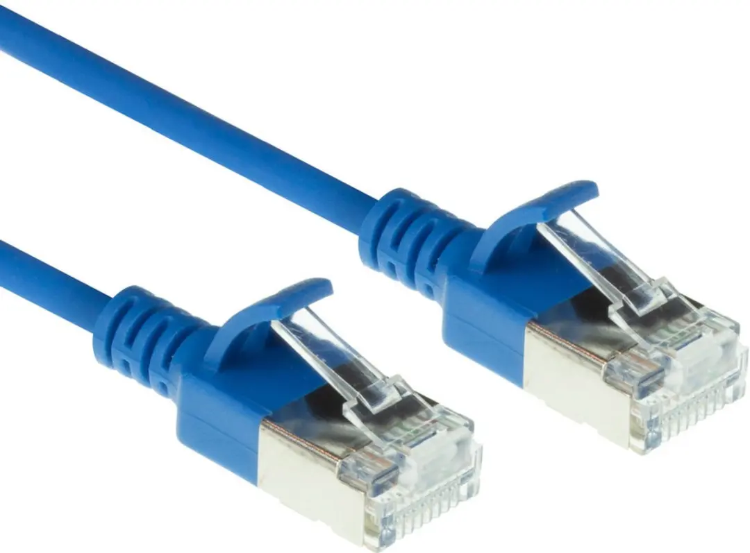 ACT Blauwe CAT6A Slimline Patchkabel 0,15m