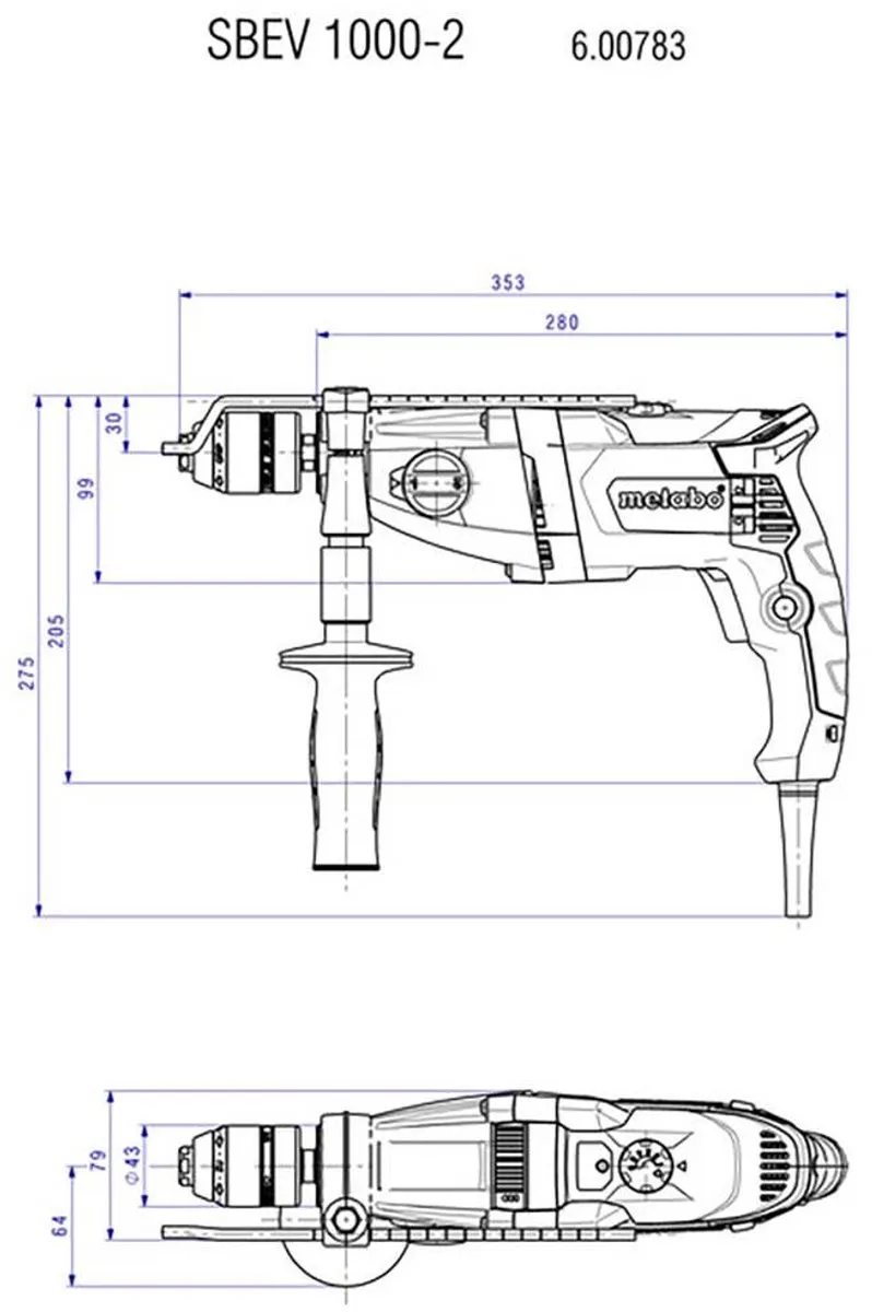 Metabo SBE 1000-2 Klopboormachine 1010W