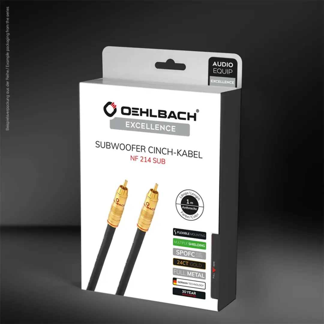 Oehlbach NF 214 SUB Subwoofer-cinchkabel 2m - Antraciet