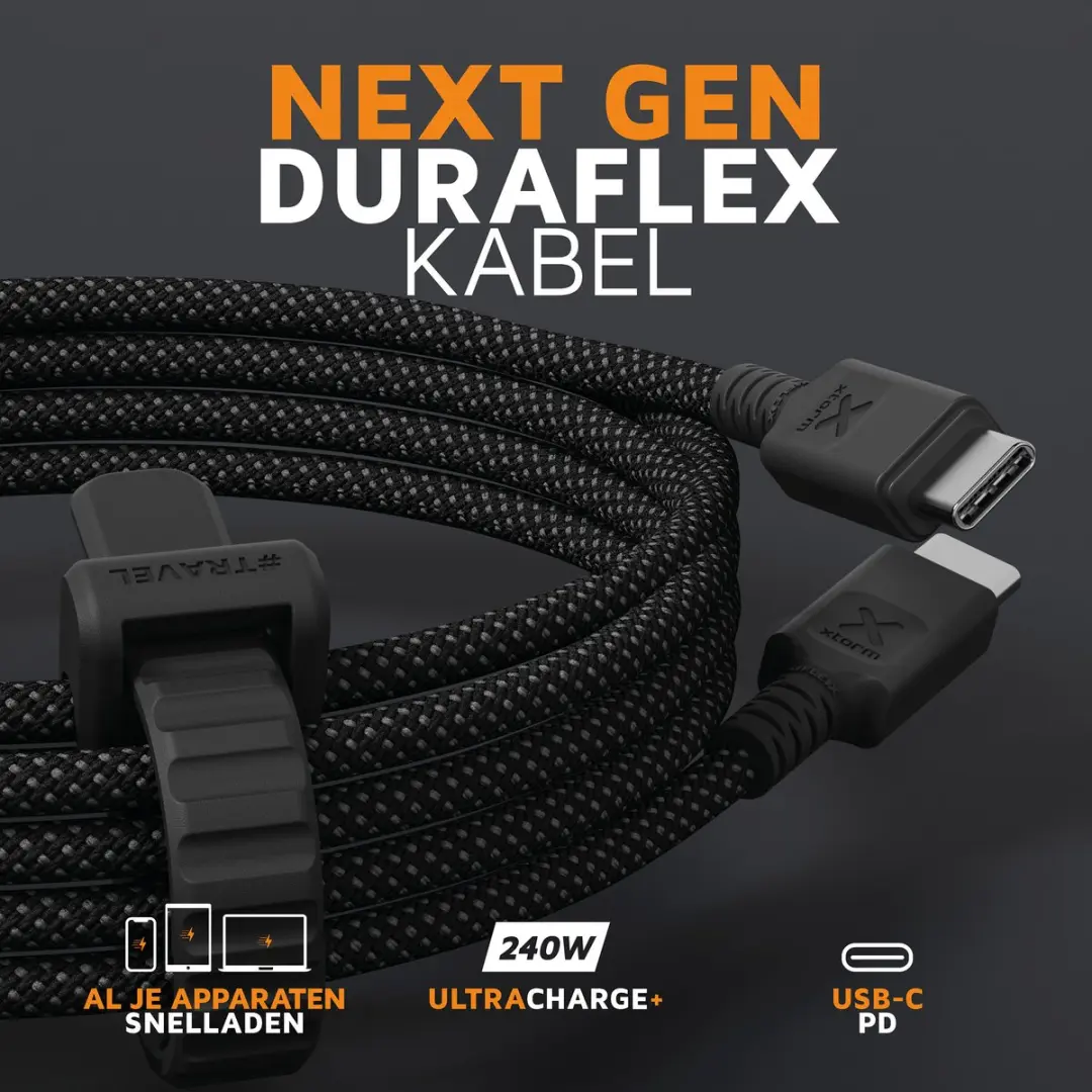 Xtorm Next Gen CX3091 USB-C Kabel 240W - 1,5m - Zwart