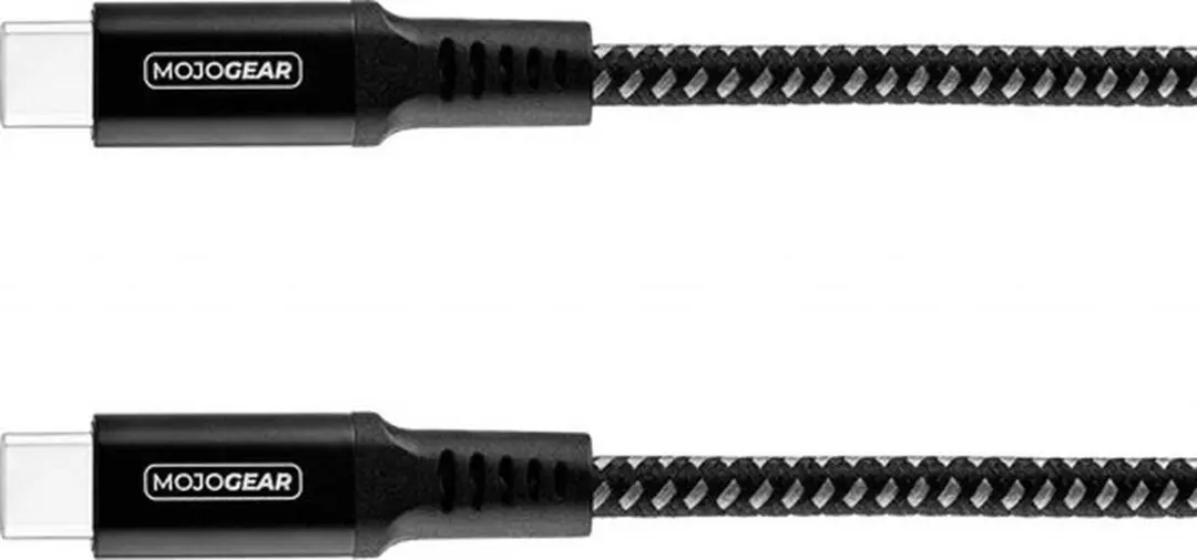 MOJOGEAR MG-36 USB-C Kabel 100W - 1,5m - Nylon - Zwart/donkergrijs