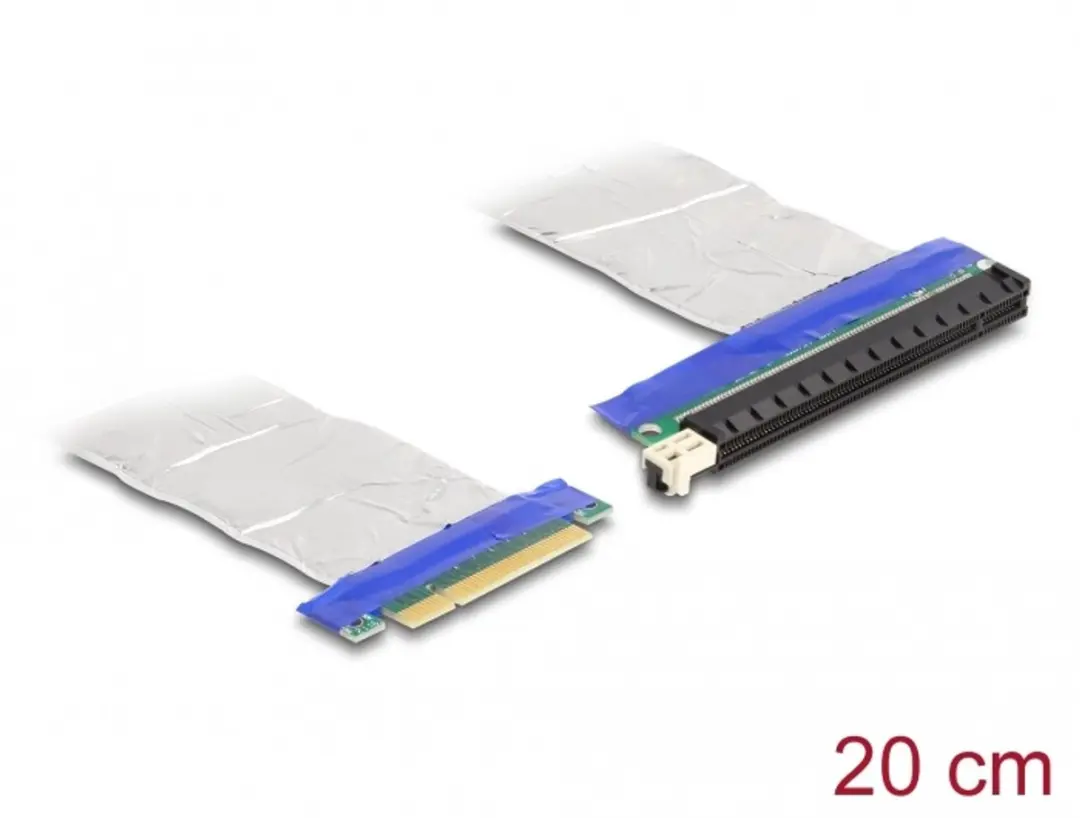 Delock PCIe Riser Kaart x8 naar x16 - 20cm - Zilver