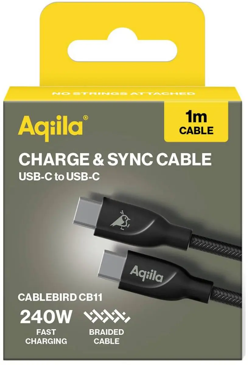 Aqiila Laadkabel USB-C naar USB-C 240W PD - 1m - Zwart - afbeelding 6 van 6