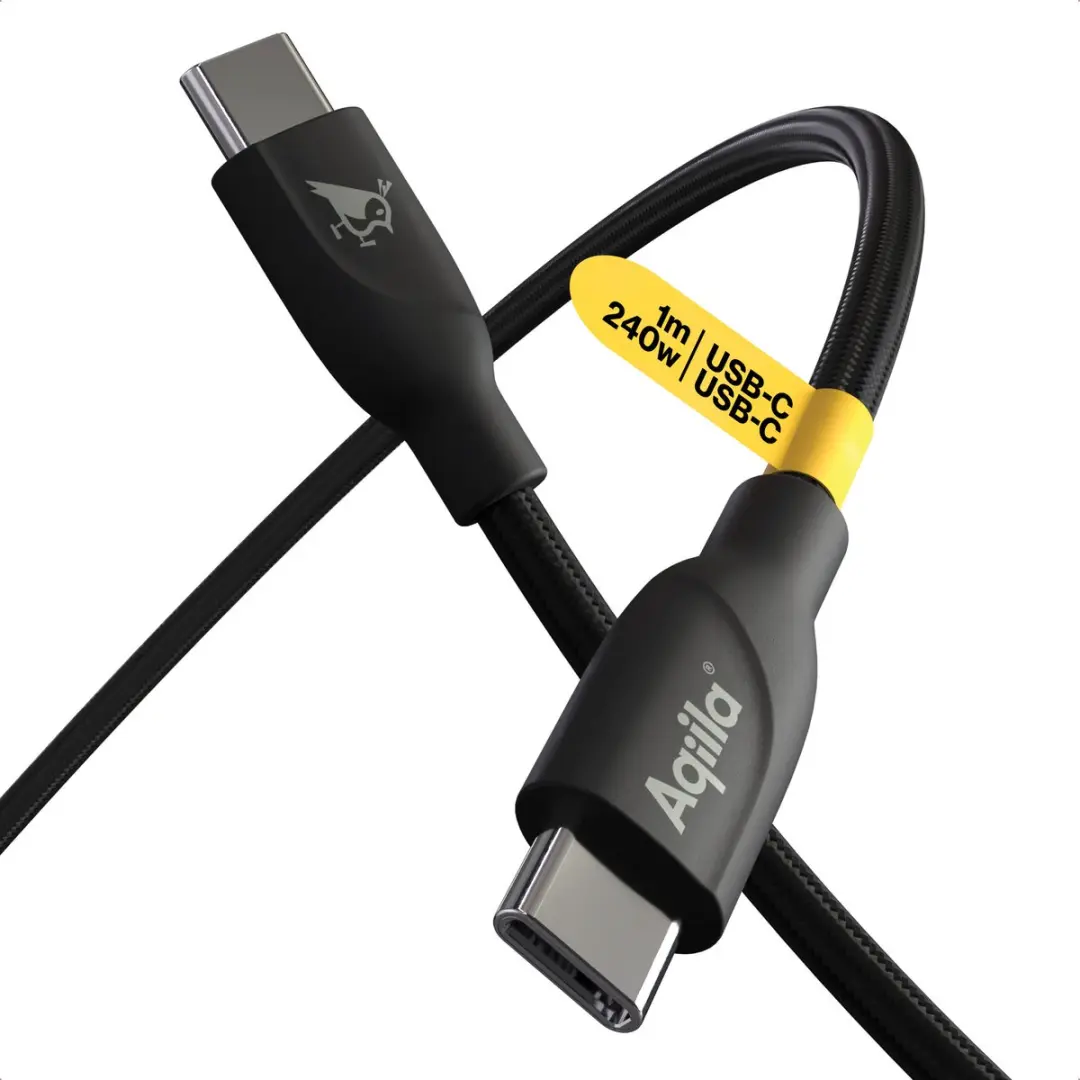 Aqiila Laadkabel USB-C naar USB-C 240W PD - 1m - Zwart