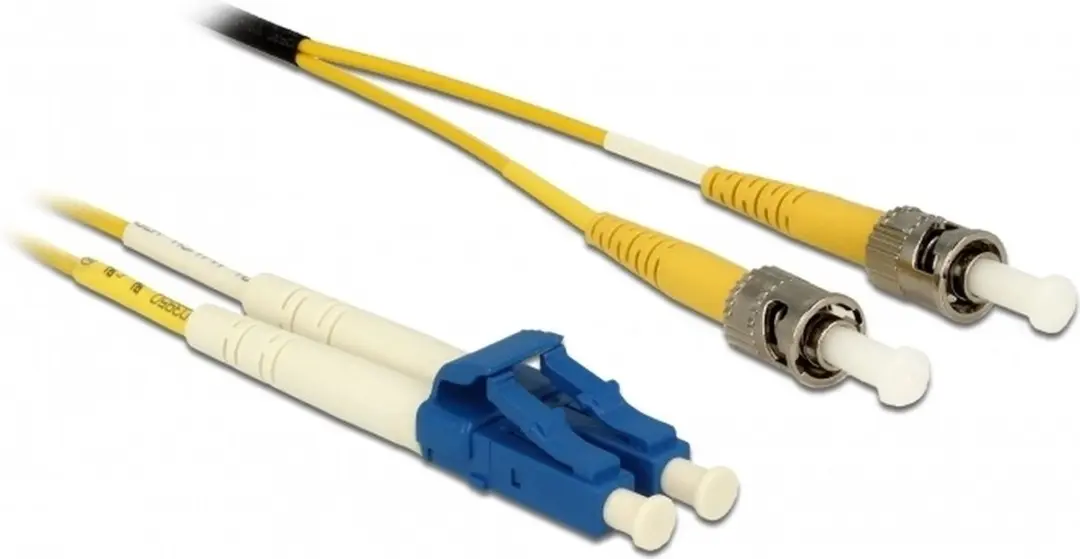 Delock LC naar ST Singlemode OS2 Kabel 0.5m - Geel