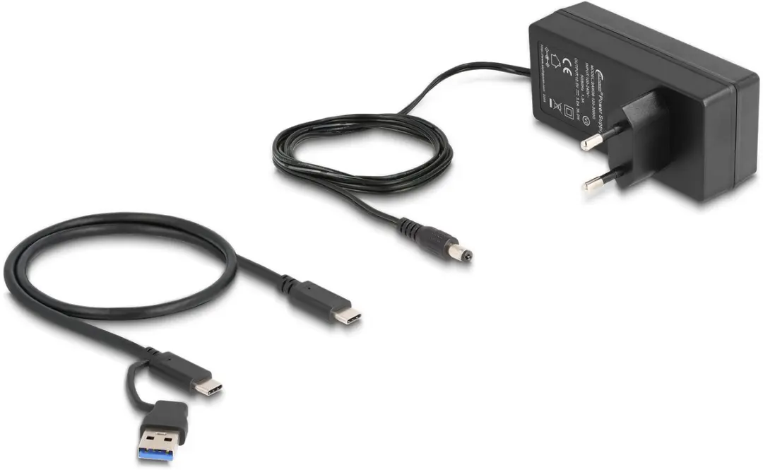 Delock 64248 USB 5Gbps Hub - 2x USB-A 2x USB-C + Snelladen - Grijs