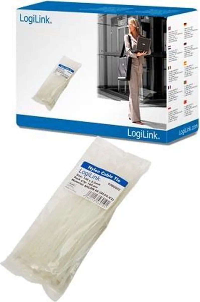 Logilink Kabelbinders 130x2,6mm - 100 Stuks - Wit