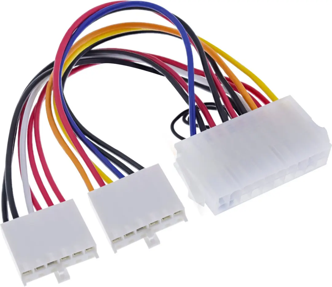 InLine ATX 20-pins P8 P9 Voedingskabel 0,20m Wit