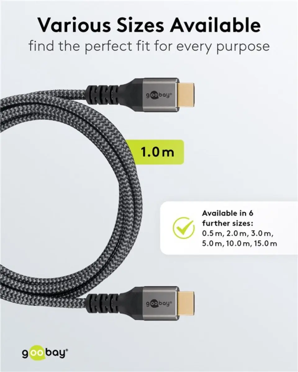 Goobay HDMI-kabel 4K@60Hz 1m - Ethernet - Zwart