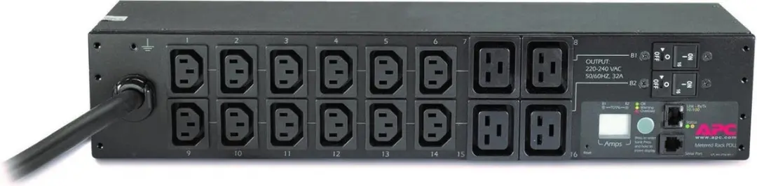 APC AP7822B Metered Rack PDU 32A 230V - 12x C13 & 4x C19 - Zwart