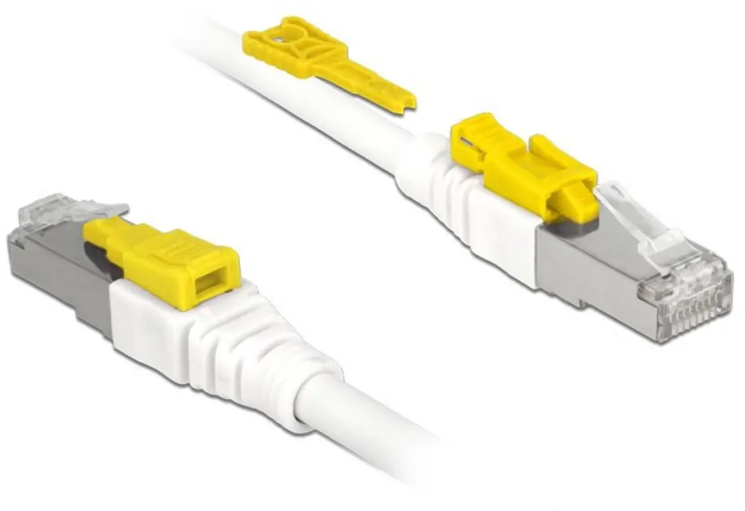 Delock RJ45 Secure Cat.6A Kabel 3m - Wit
