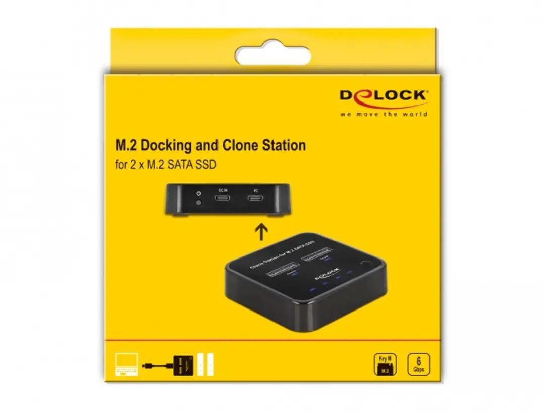 Delock M.2 Docking Station 64178 - 2x M.2 SATA SSD - Zwart