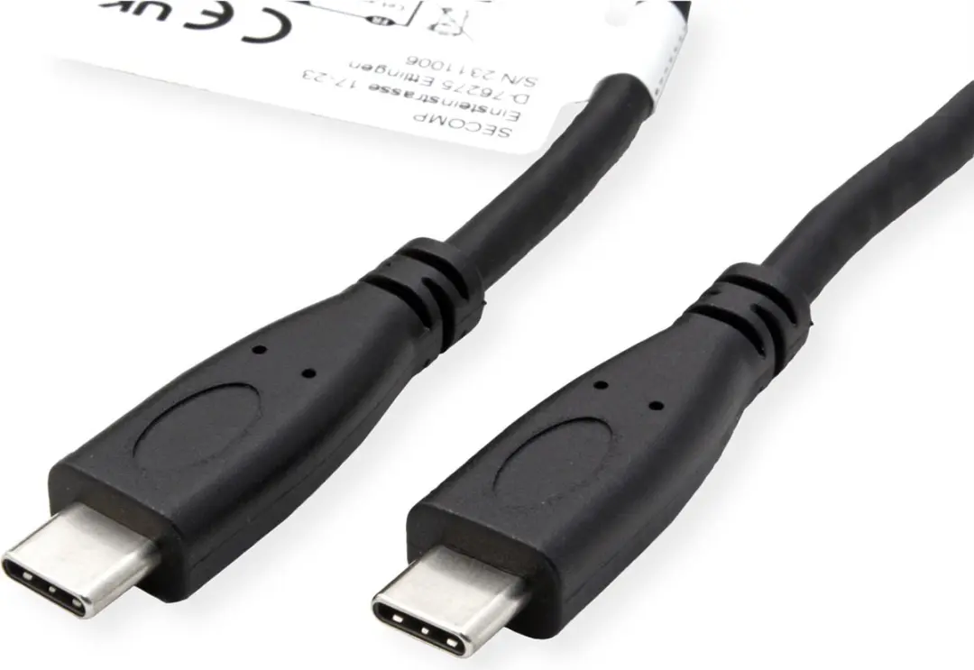 Roline USB-C 3.2 Gen 2 Kabel C-C M/M 1m - 10Gbit/s - 100W - Zwart