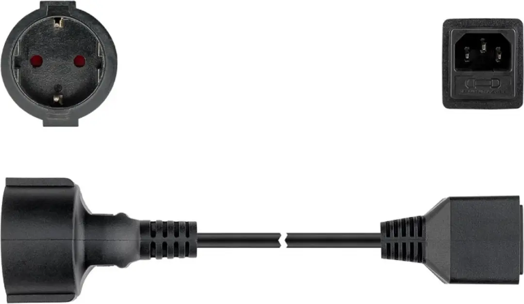 Goobay C14 CEE 7/3 Stroomkabel 10A - 3x1,00mm² - 0,2m - 10 Stuks