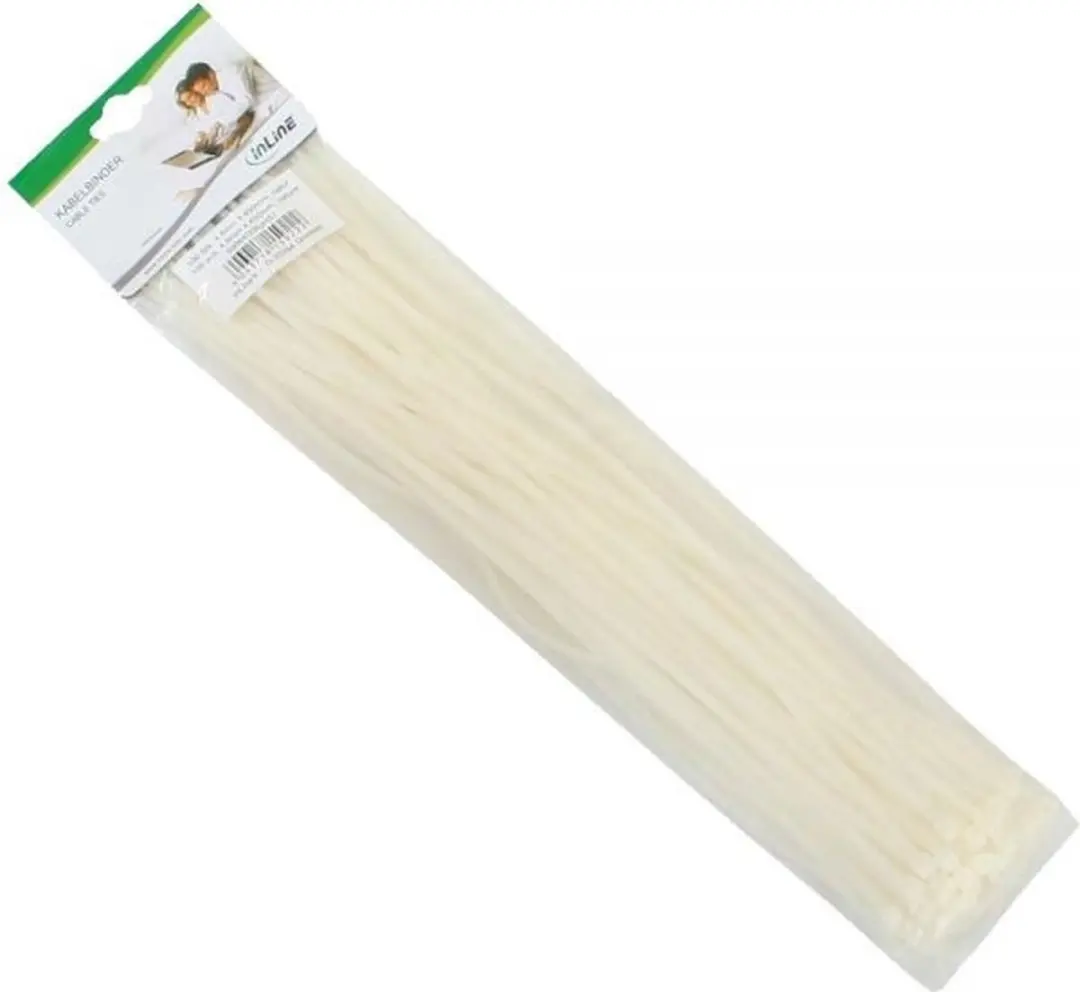 InLine Tie-wraps 4,8mm - 100 Stuks - Wit