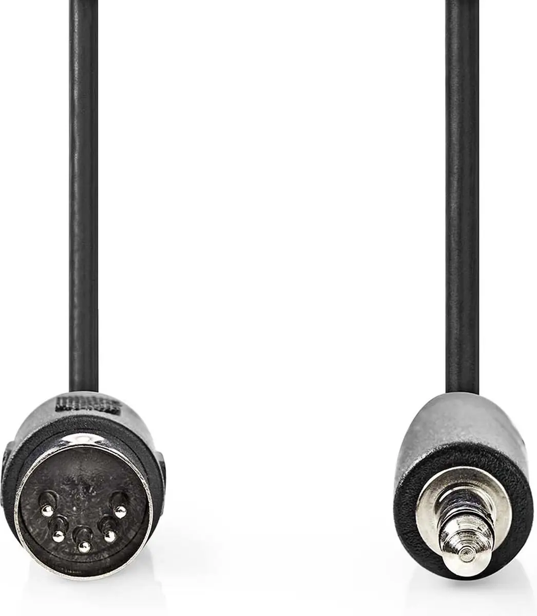 Nedis DIN-Audiokabel CAGL20100BK10 - 1m - 5-pins Male naar 3,5mm Male - Zwart