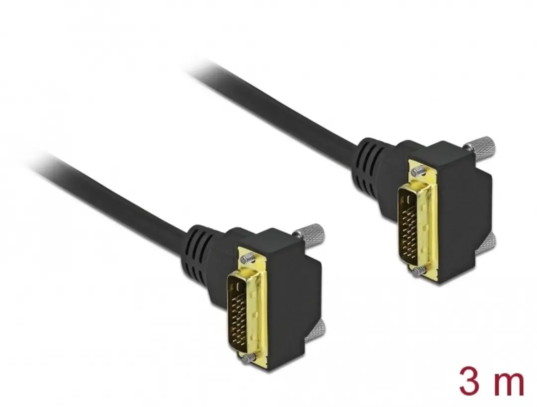 Delock DVI Kabel 18+1 M/M Hoekig 3m