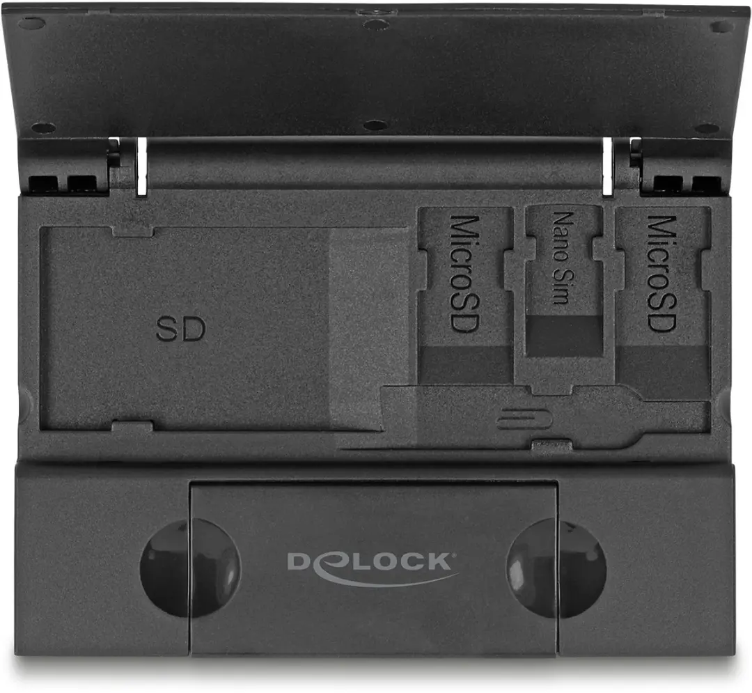 Delock 91014 USB-C/Type-A Card Reader - SD/MicroSD - Zwart