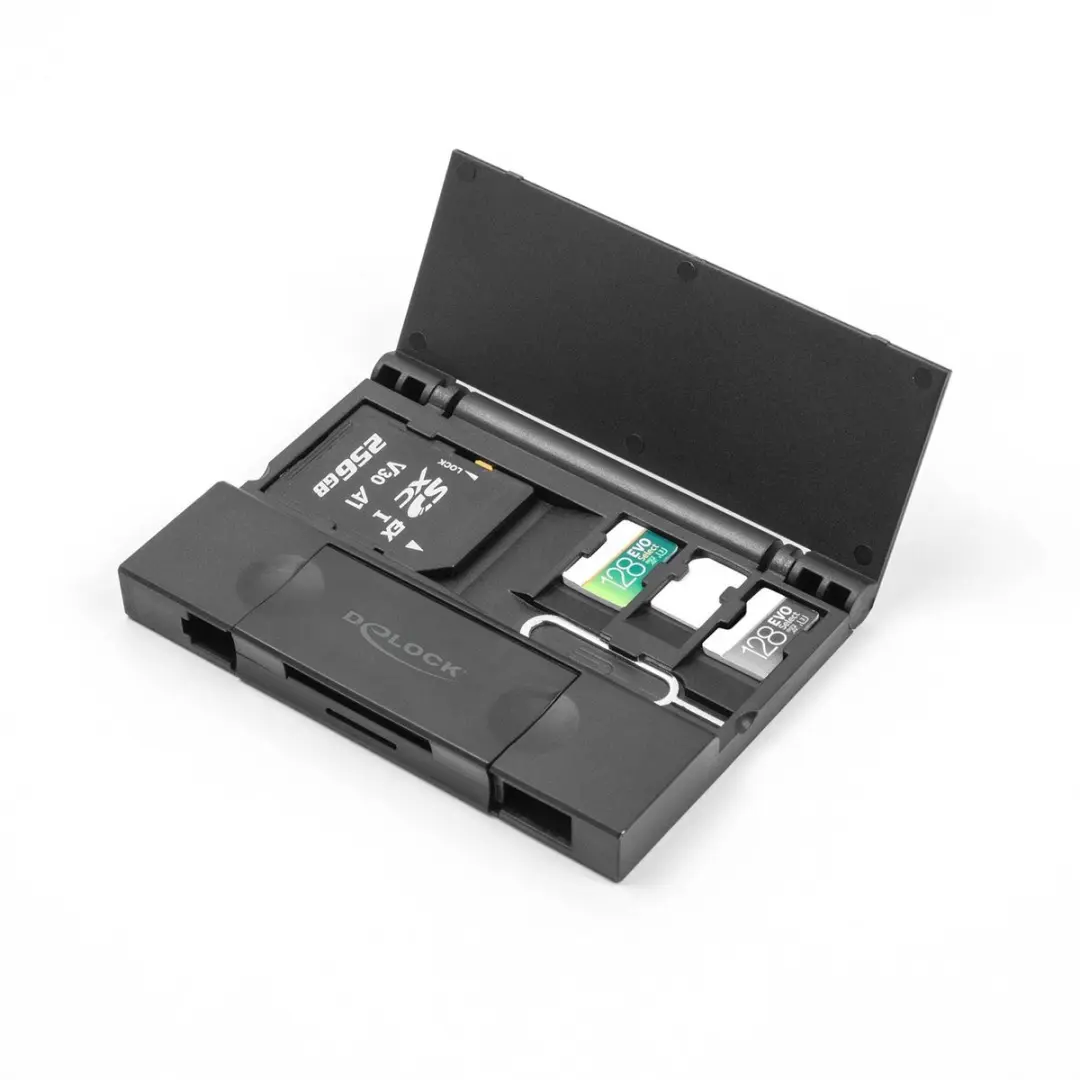 Delock 91014 USB-C/Type-A Card Reader - SD/MicroSD - Zwart