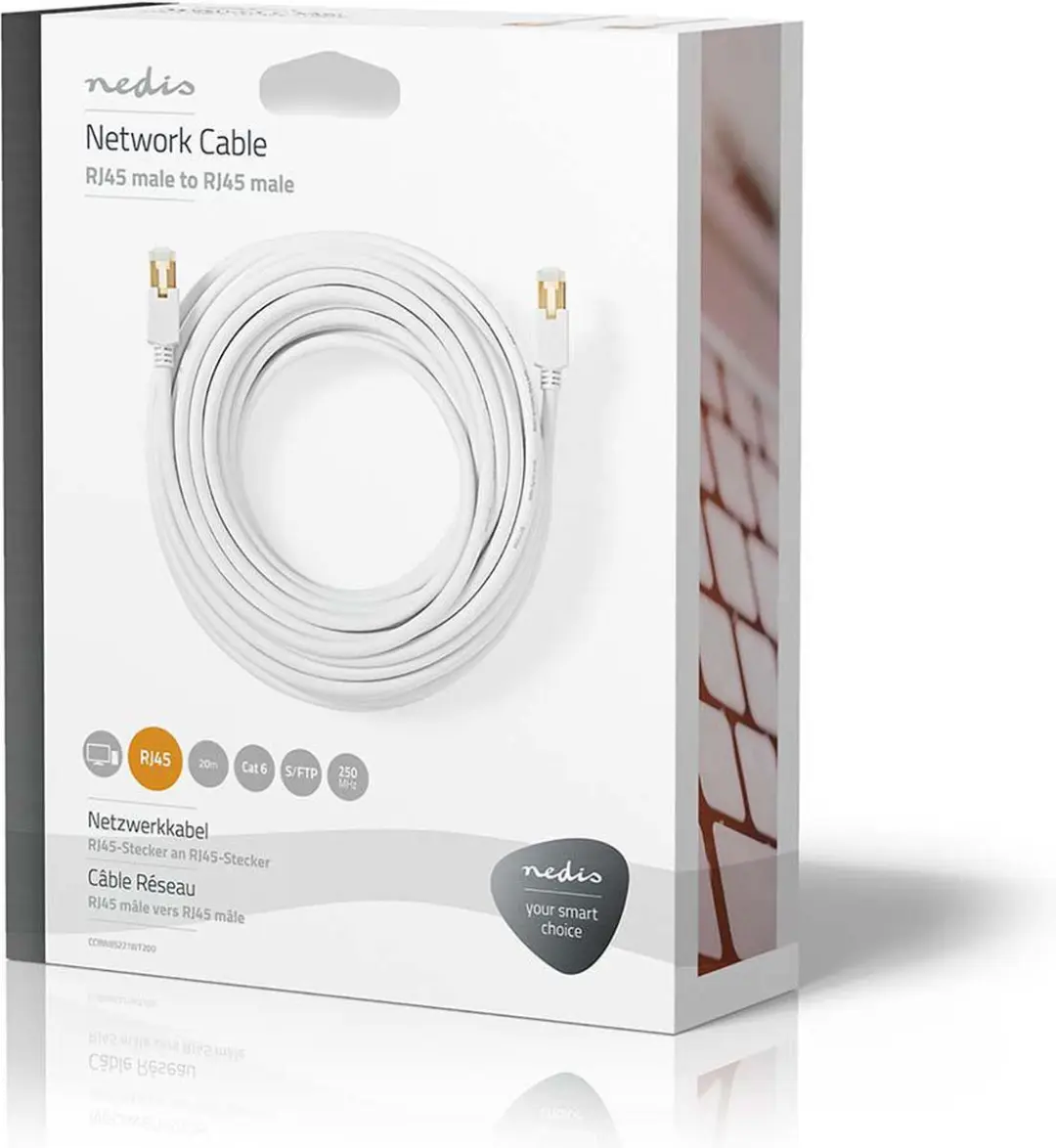 Nedis CAT6 Netwerkkabel CCBW85221WT200 20m - Wit
