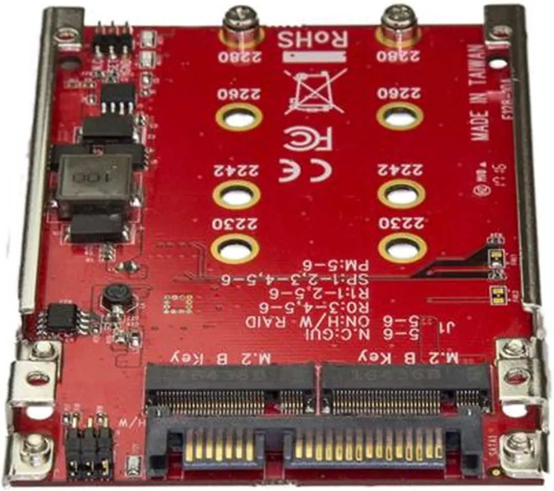 Startech Dual M.2 naar SATA Adapter RAID - S322M225R - Rood