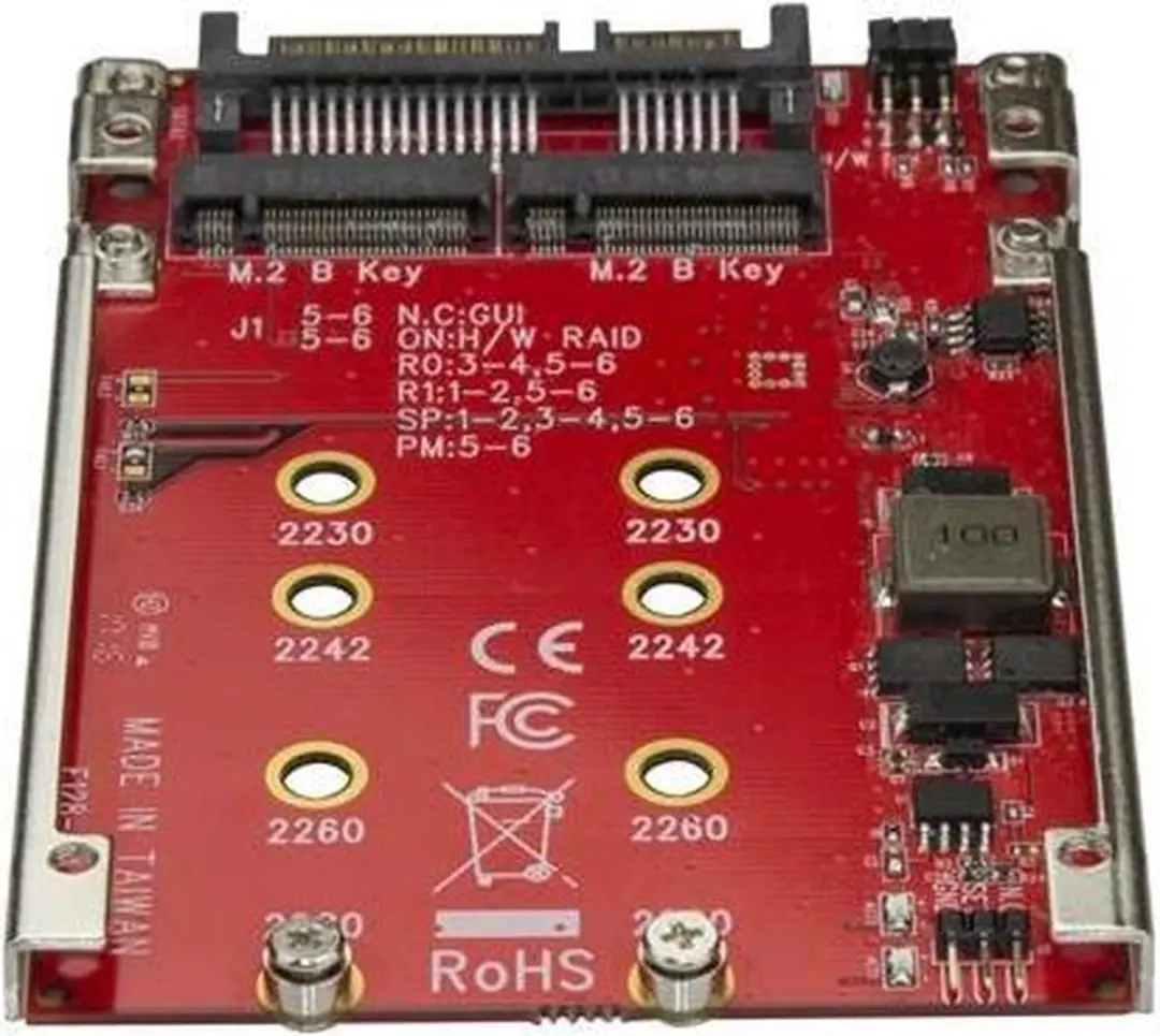 Startech Dual M.2 naar SATA Adapter RAID - S322M225R - Rood