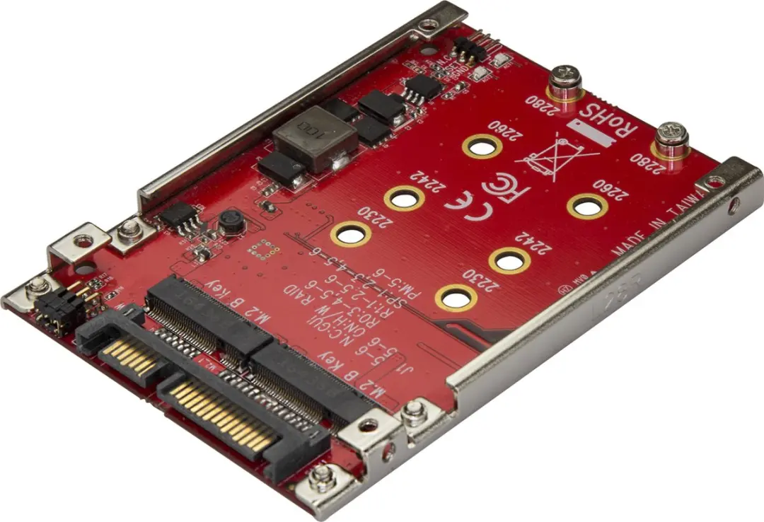 Startech Dual M.2 naar SATA Adapter RAID - S322M225R - Rood