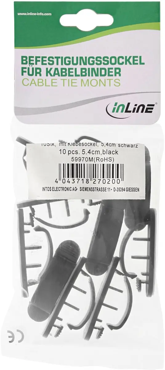 InLine Zelfklevende Kabelmanager 5,4cm - 10 Stuks