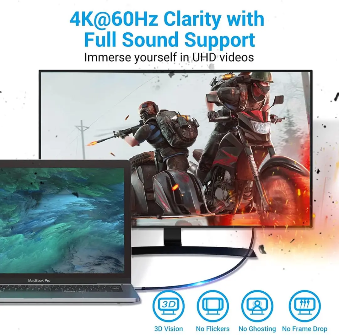Vention USB-C naar HDMI Adapter 4K - Transparant